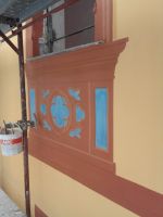decorazione murale in fase di esecuzione 